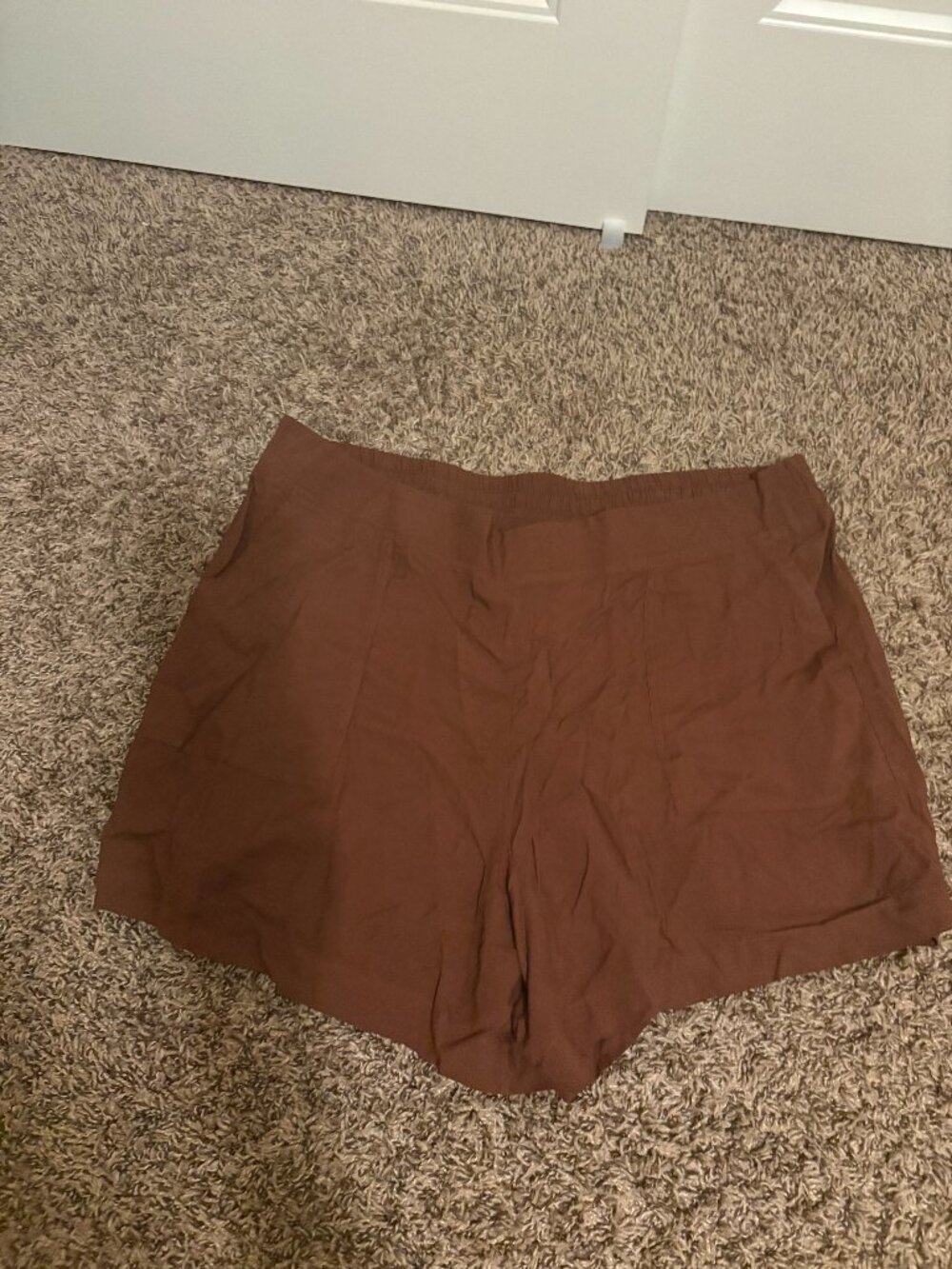 Wildfox Rayon Shorts Chocolate Brown XXL Xtra Xtra Large Elastic Waist Pockets